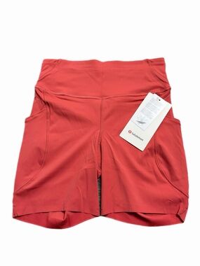 NWT Lululemon Fast and Free High-Rise Short 6" *Pockets (Desert Red) Size 6